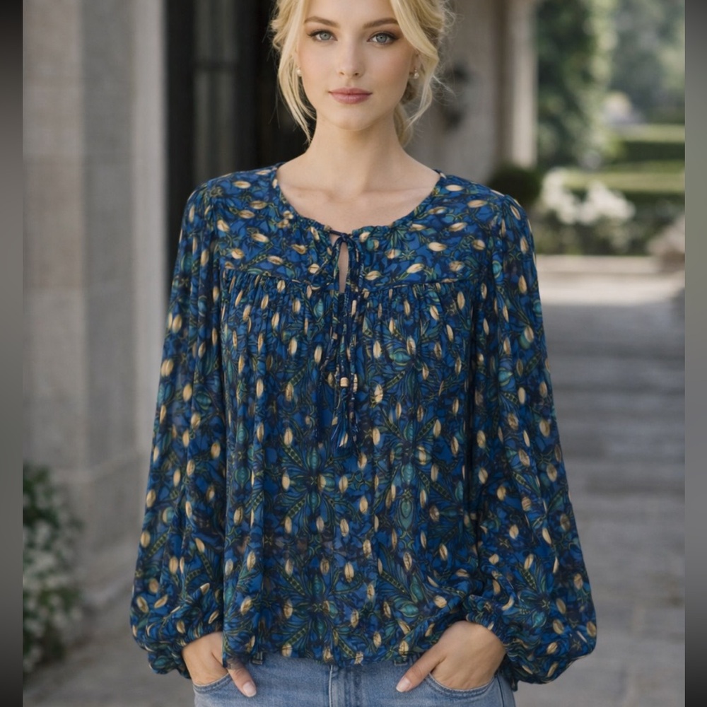 THE ODELLS Anthropologie Aqua Marine Bethany Top Size 3X 36285